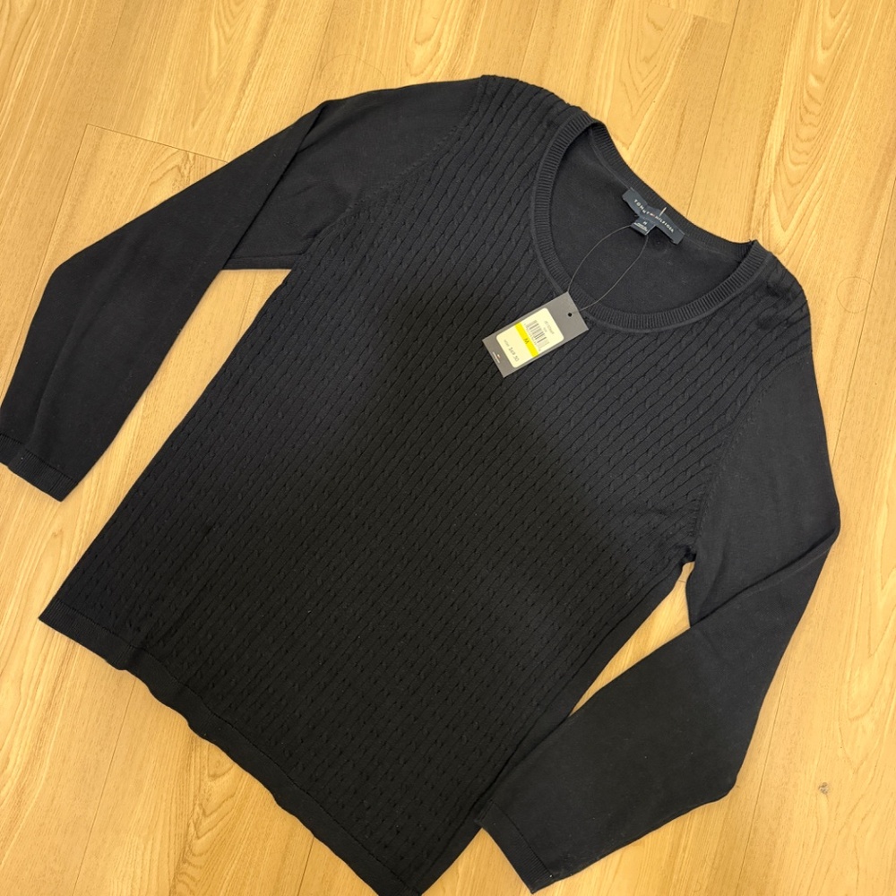 Tommy Hilfiger Men's Navy Blue Cable Knit Sweater Size Medium NWT
